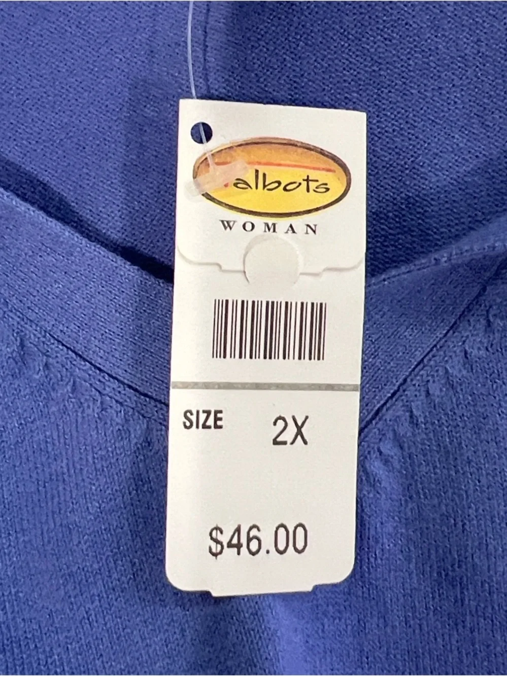 Talbots vintage blue v neck cotton blend long sleeve sweater size 2X - Picture 6 of 7